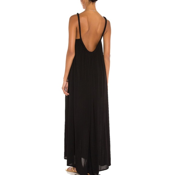 NWT Tularosa Poesie Black Maxi Gauzy Dress L - Picture 3 of 9